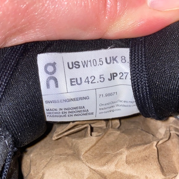 On Cloud Women’s Black, Gray & White Running Athletic Shoes Size 10.5 / Mens 9 - Picture 13 of 16